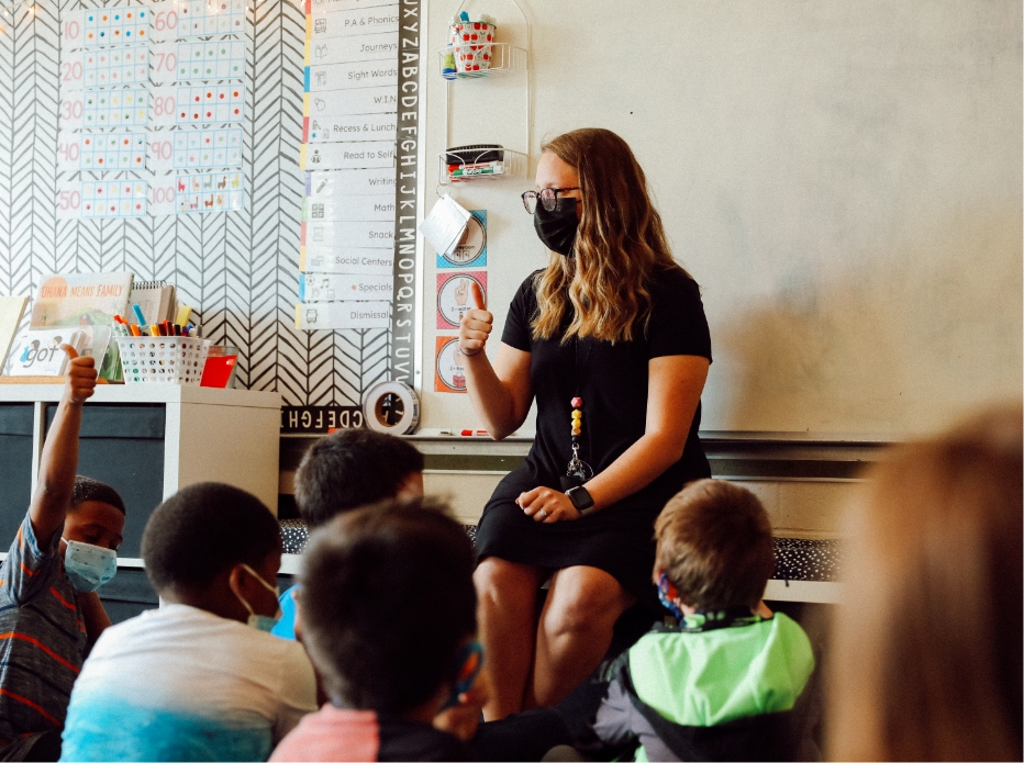 woman teaching in a classroom